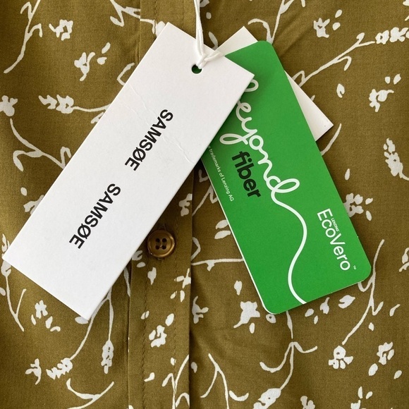 Samsoe Samsoe Camisa Majan Blouse Top NWT in Feuilles Khaki - Picture 4 of 9